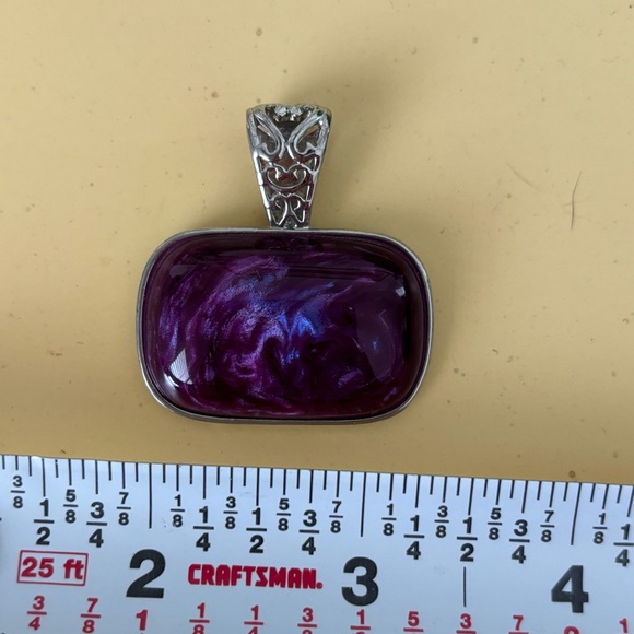 Lia Sophia Cabachon Stone Pendant Purples Pinks Blues - Picture 6 of 6